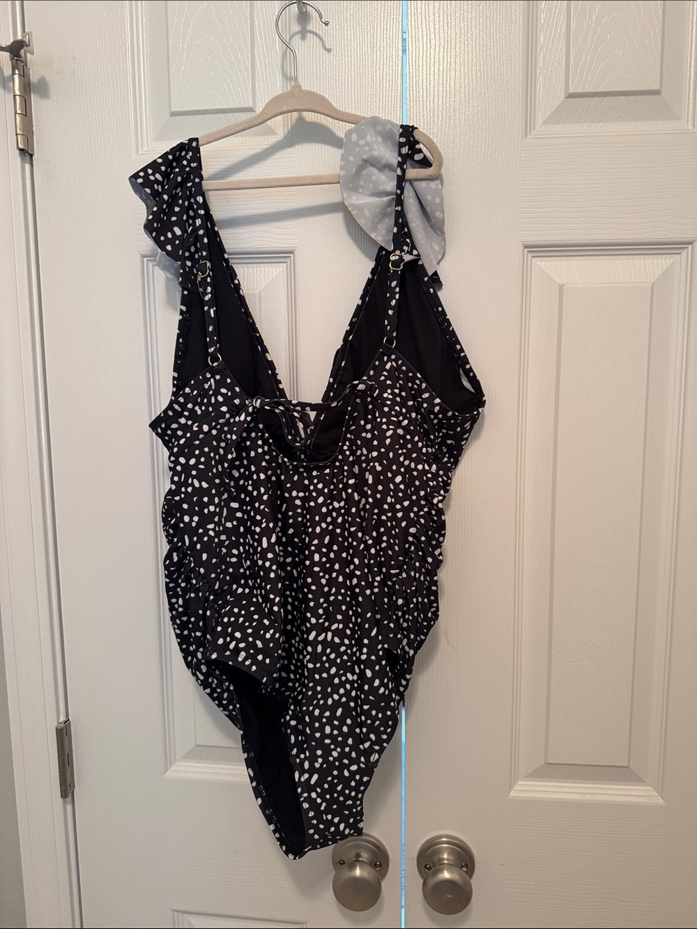 Pinkblush Black and White Dot Ruffle One-Piece Swimsuit - Picture 2 of 2